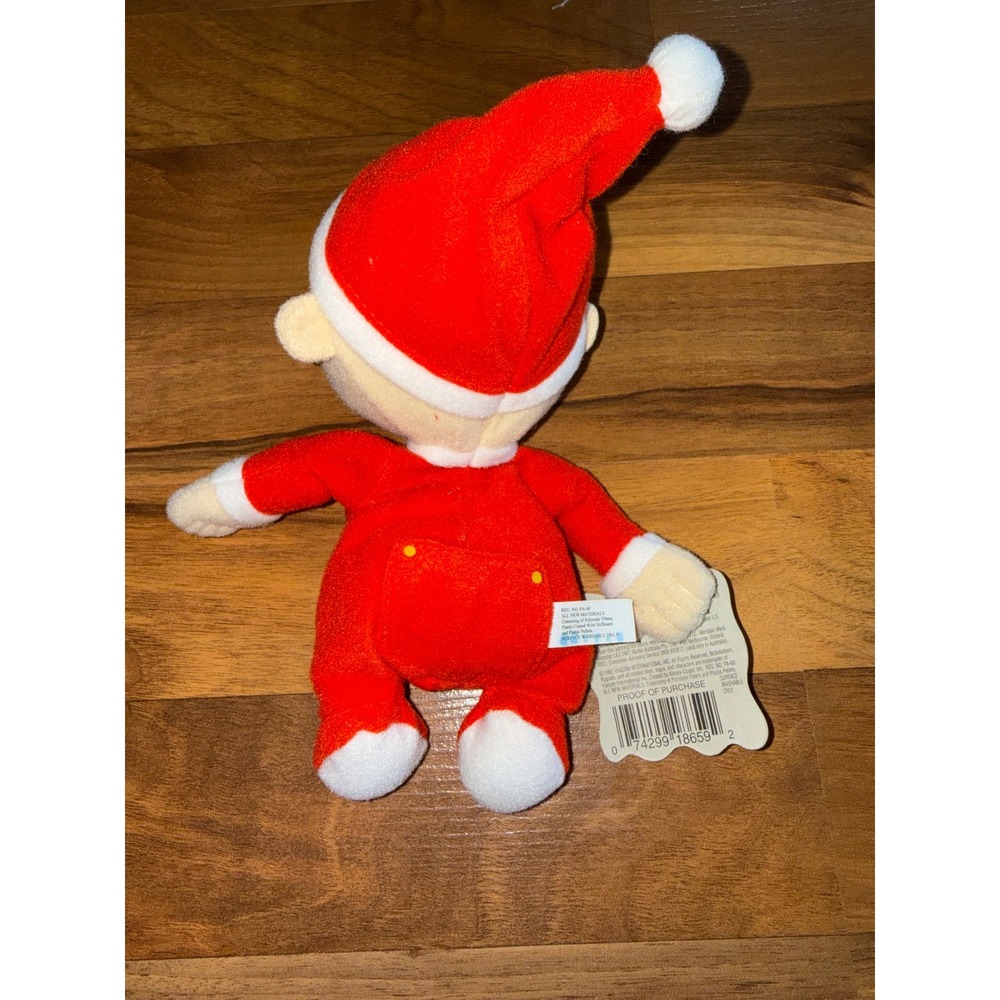 Mattel Rugrats Tommy Pickles Plush OS Red NWT 1997 Holiday Santa Bean Bag Friend - Picture 4 of 5